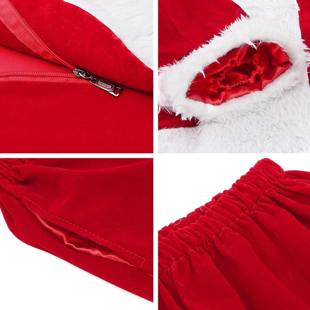 EOZY Santa Claus Christmas Santa Adult Set for Parties and Activities Costume, Cosplay, Men's 10-Piece (XL)
