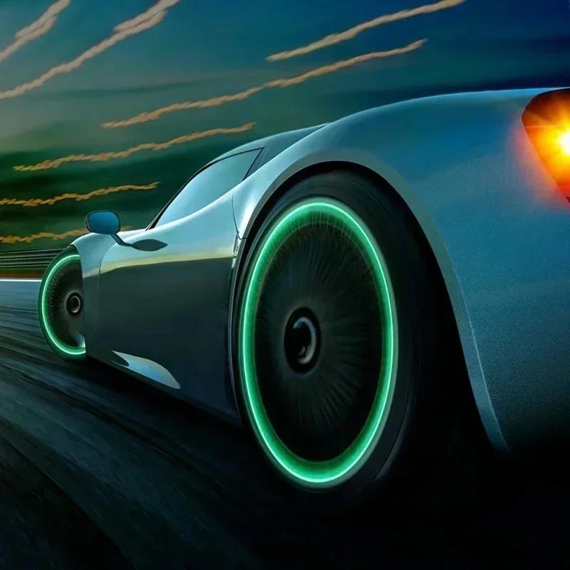1-20PCS Luminous Car Tire Valve Cap Fluorescent Night Glowing Decor Motorcycle Bike Wheel Nozzle Dustproof Tyre Valve Stem Caps Valve Stems 1