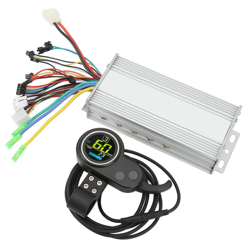 1000W 36V 48V Brushless Speed Motor Controller LCD Round Display with Thumb Throttle for Electric