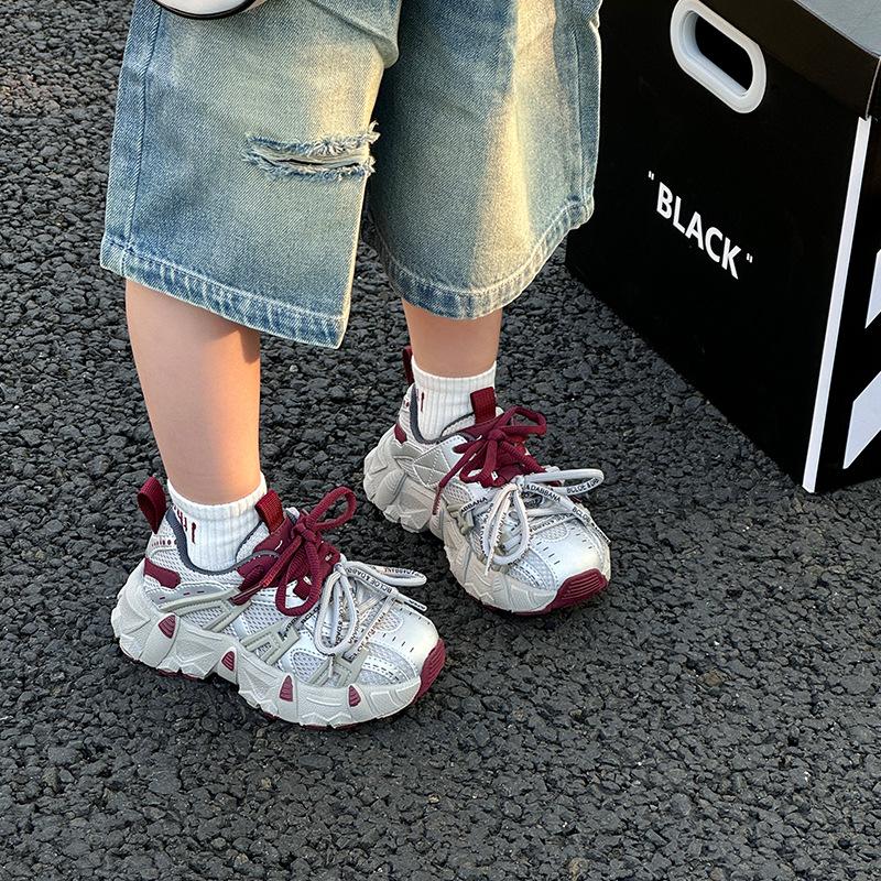 Kinder Sportschuhe 2025 Frühling neu Koreanische Version Jungen und Mädchen Mesh atmungsaktiv Dad Schuhe Studenten Laufschuhe ältere Kinder