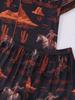 2025 Summer Multi-Color Print Short Sleeve Shorts Homewear Set