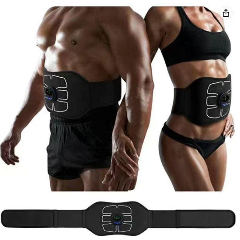 Portable Muscle Stimulator Belt for Abdomen Toning USB Rechargeable Home Fitness Body Massager