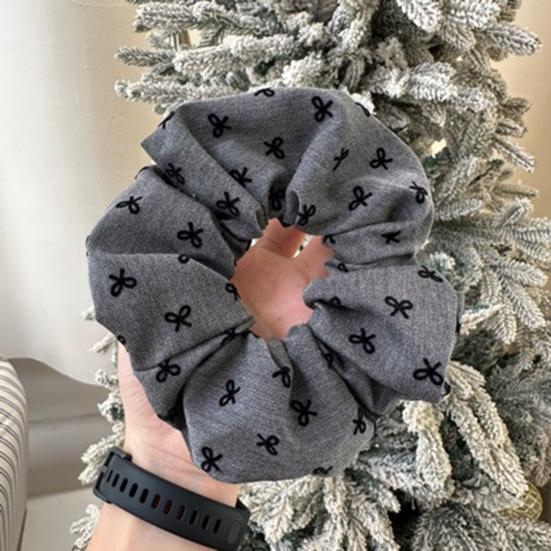 2Pcs Hair Tie High Elasticity Embroidered Bow Pattern Hair Rope Strong Ponytail Holder Buns Ponytails Hair Accessories