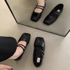 Fashion 2025 New Square Toe Comfortable Casual and Versatile Spring and Summer Flat Shoes Elegant and Fashionable Retro Women's Shoes