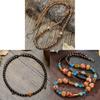 Vintage Tiger Eye Beaded Necklace For Men Geometric Style Ethnic Fashion Accessory