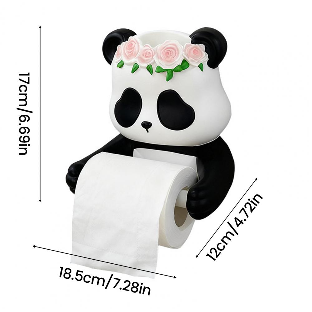 Bathroom Toilet Paper Storage Flexibly Fixed Napkin Rack Cute Panda Tissue Holder with Non-slip Surface Bathroom Accessories