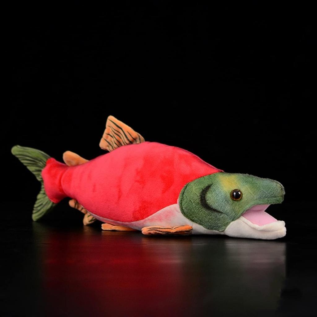 Lilizzhoumax Simulation Sockeye Salmon Plush Toy Sockeye Salmon Realistic Stuffed Animal Soft Plush Toy 16 Inch Lifelike Toy PP Cotton Gift for Boys