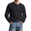 Men's Casual Knit Button-Up Long-Sleeve Shirt
