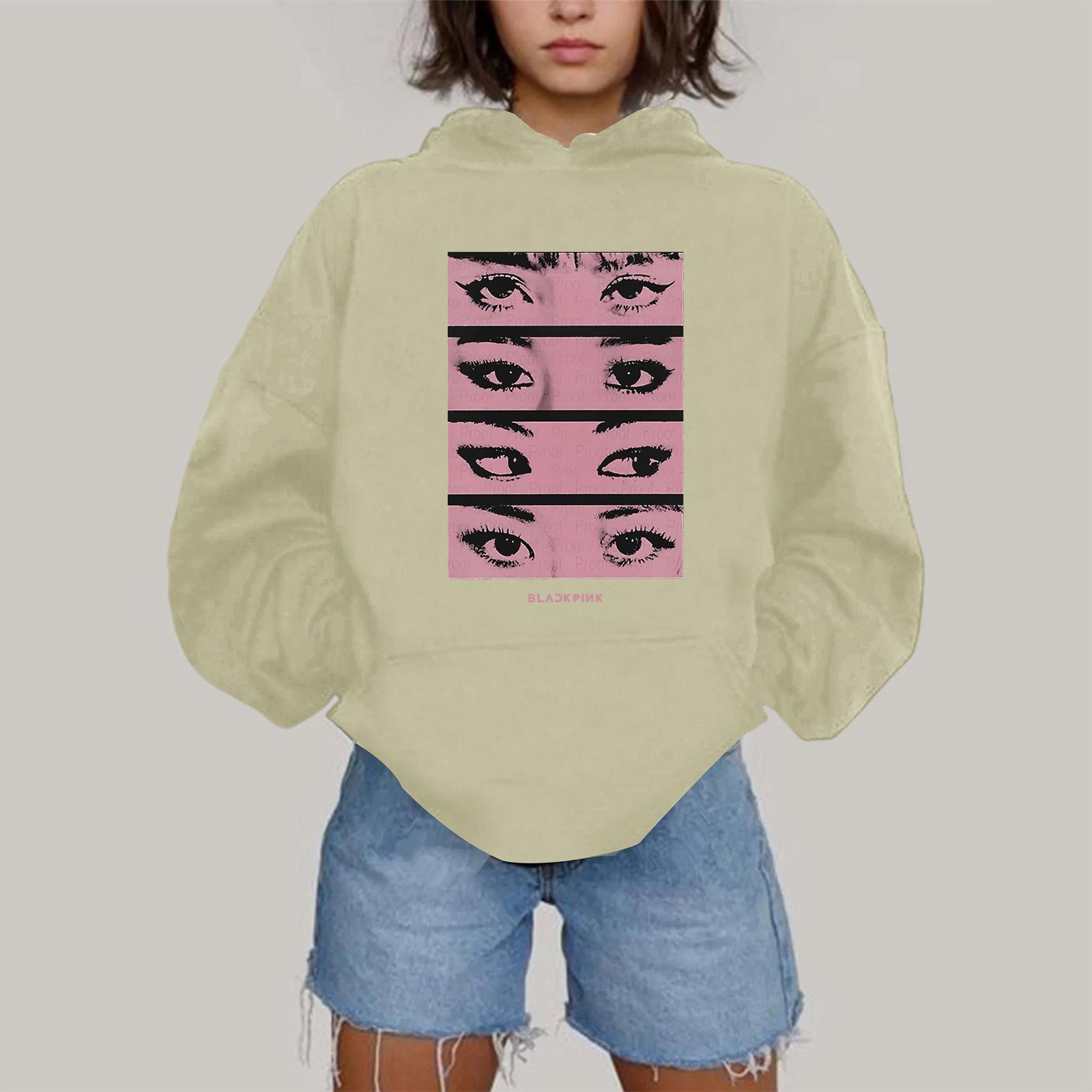 

Женская модная повседневная толстовка с капюшоном, длинным рукавом и принтом XL