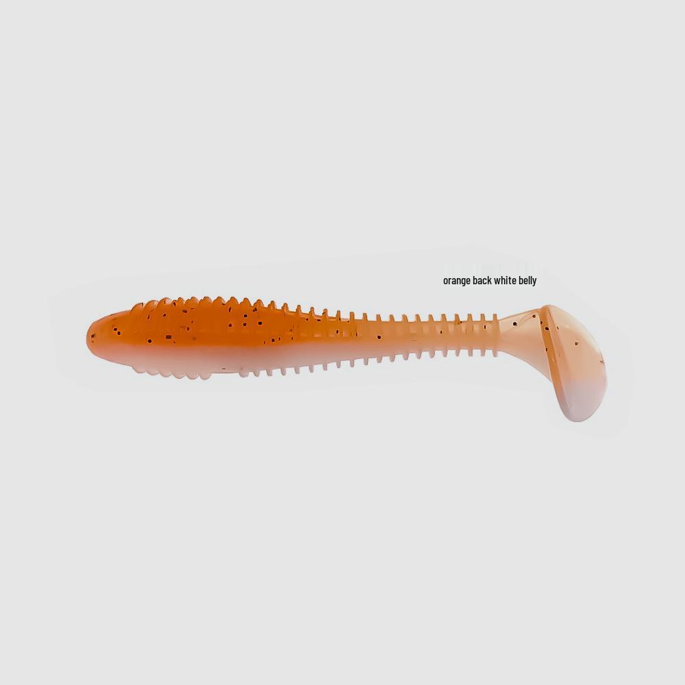 50-Piece Scented & Salted Ribbed T-Tail Soft Worm Lure for Fishing