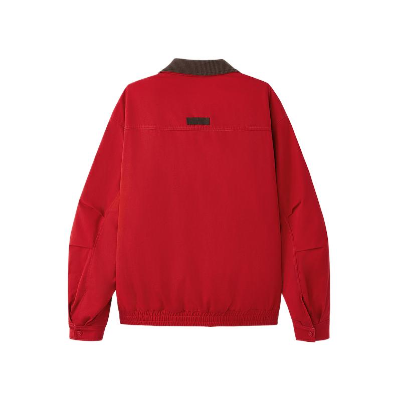 Skechers 26SS CNY Minimalist Comfortable Aesthetic Solid Color Fashion Versatile Classic Design Cotton Jacket Unisex Jacket Pale-Red L126U001-03LC