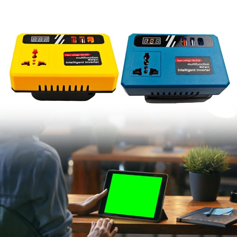 Multiple Outlet Intelligent Battery Inverter 18-21V To 220V Inverter Adapter Power Supply Inverter for Home Appliance