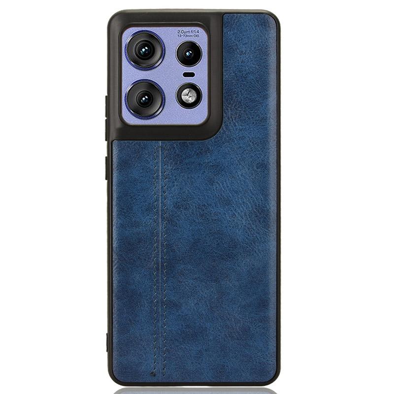 

For Motorola Edge 50 Pro 5G Case Cowhide Texture Leather+TPU+PC Phone Cover Blue