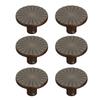 Pack of 6 Cabinets Knobs Brushed Brass Zinc Alloy Round Drawer Handle for Closet Dresser and Wardrobe Decoration