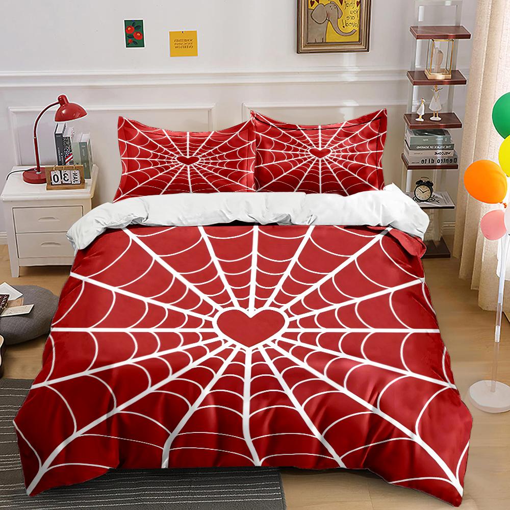 3PC Spider Web Spiders Print Bedding Set Duvet Cover 1 Duvet Cover 2 Pillowcases Adult and Children Bedding Set Luxury To Gifts