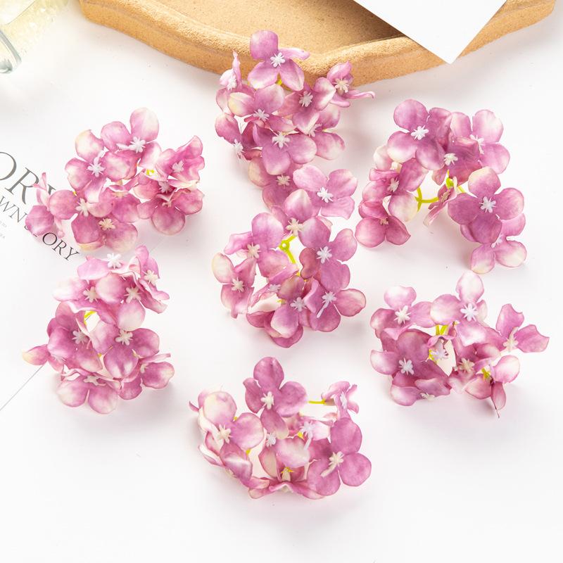 Simulation Hydrangea Shooting Prop Head DIY Handmade Hydrangea Wedding Lead Hydrangea Flower Wall Single Small Hydrangea Fake Flower Decoration