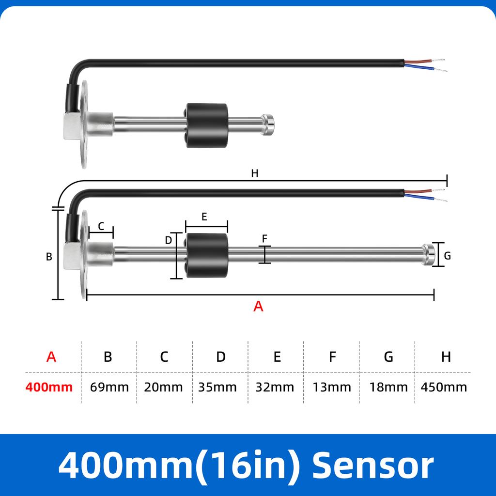 1pc Boat Car Fuel Level Gauge Meter Sensor 240-33ohm Fuel Level Sensor 100~550mm Fuel Sender Unit 12V/24V Oil Tank Level Sensors