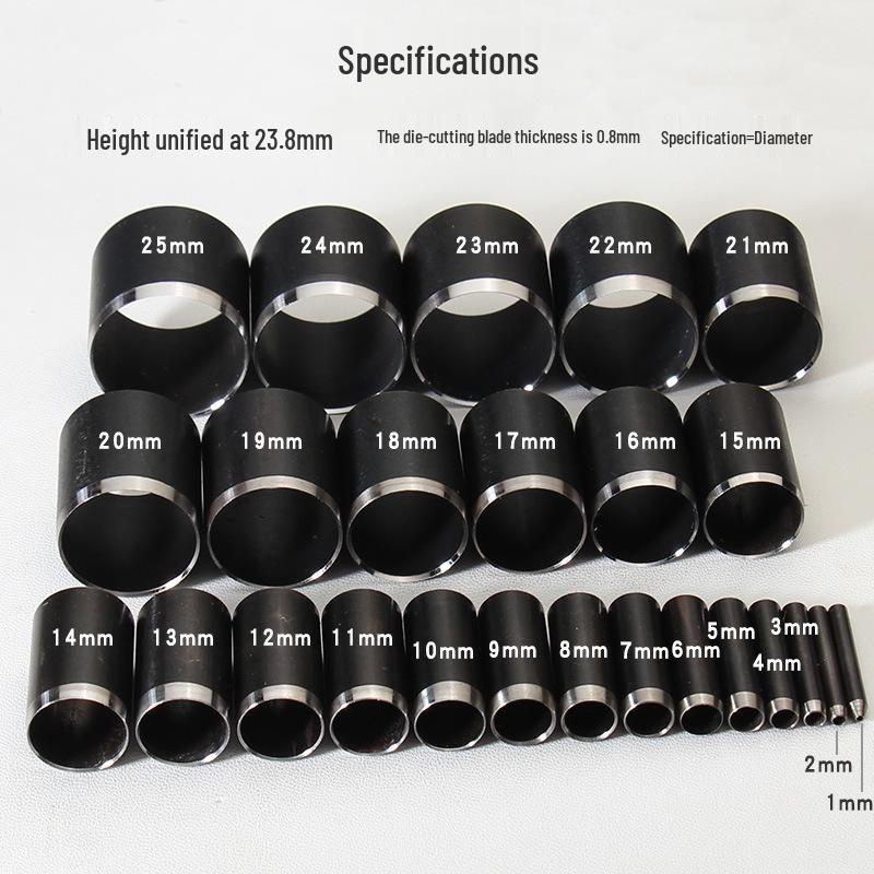 Набор круглых стальных кожаных пробойников - Инструмент для вырубки круглых отверстий ручной работы 1-15mm (15 pcs set)