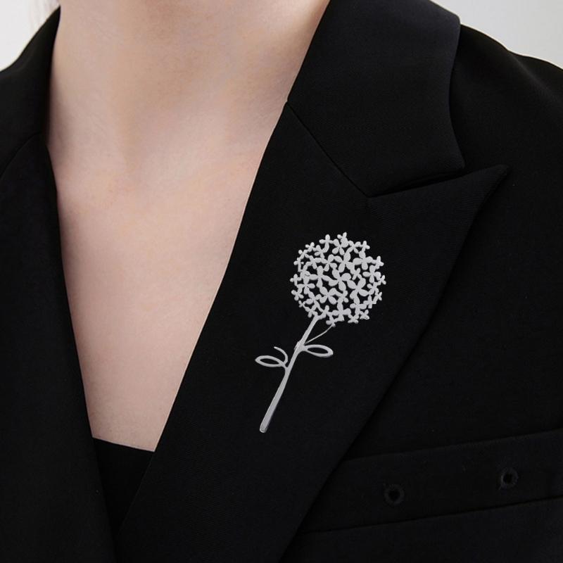 Fashionable Sophisticated Dandelions Lapel Pin with Dripping Oil Designs Contrast Accessory for Party Supplies Costumes