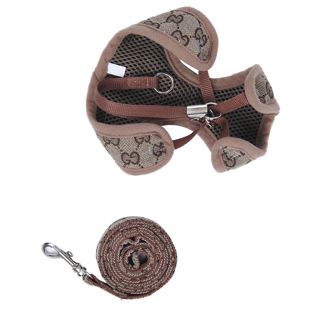 Pet Harness Leash Polyester Adjustable Breathable Escape Proof Dog Vest Harness Leash for Cats Dogs