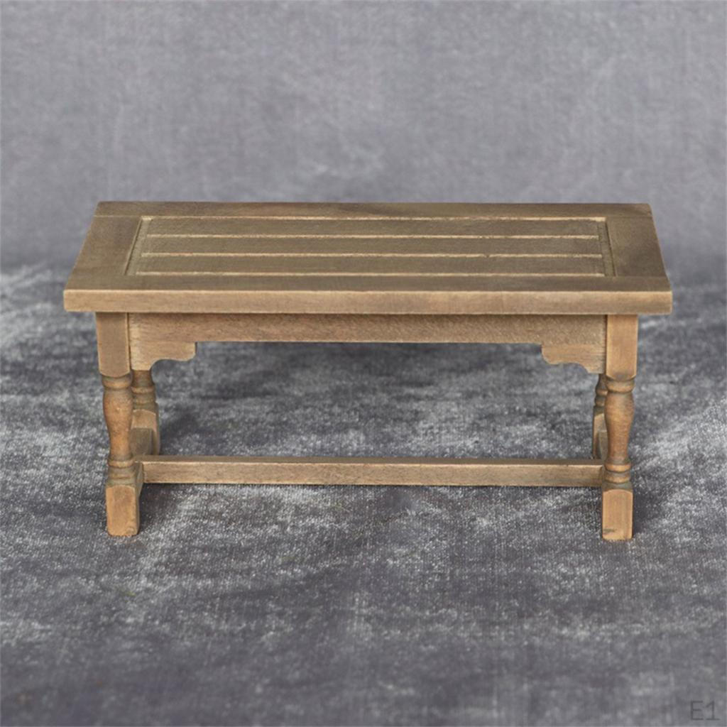 /12 Dollhouse Dining Table Chair Furniture Model Kitchen Decor Pretend Toy Wood Color