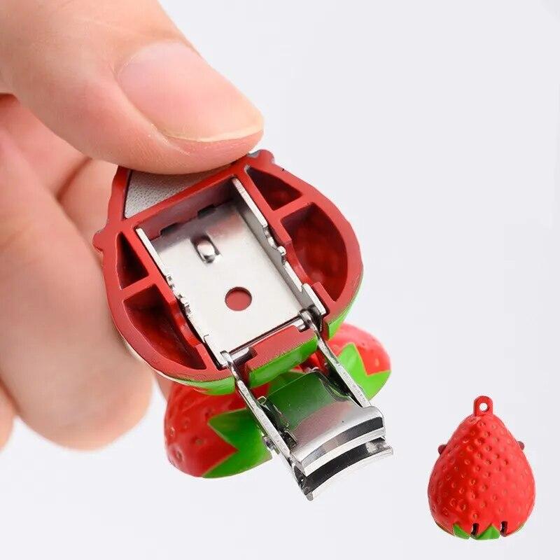 Stainless Steel Nail Clippers Fruits Strawberries Folding Nail Clippers Nail Trimmer Portable Manicure Tools
