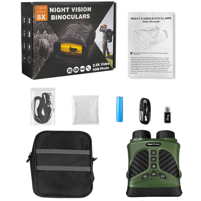 Prodáváme binokulární zařízení pro noční vidění 2,5K HD infračervený digitální lovecký kempingový dalekohled Venkovní noční vidění s 8x zoomem