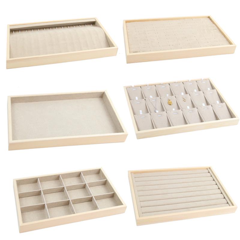 Minimalist Solid Wood Jewelry Display Tray for Rings, Necklaces, Bracelets, Watches, and Bangles