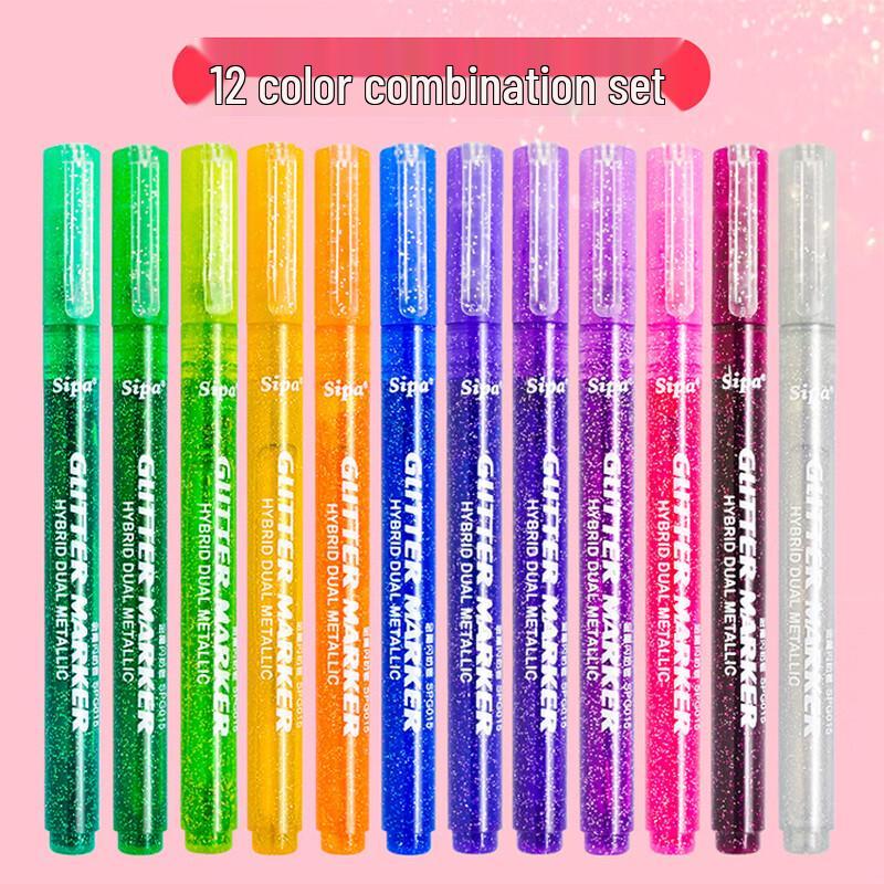 Zhongbai SPG015 Glitzer & Fluoreszierendes Stifteset