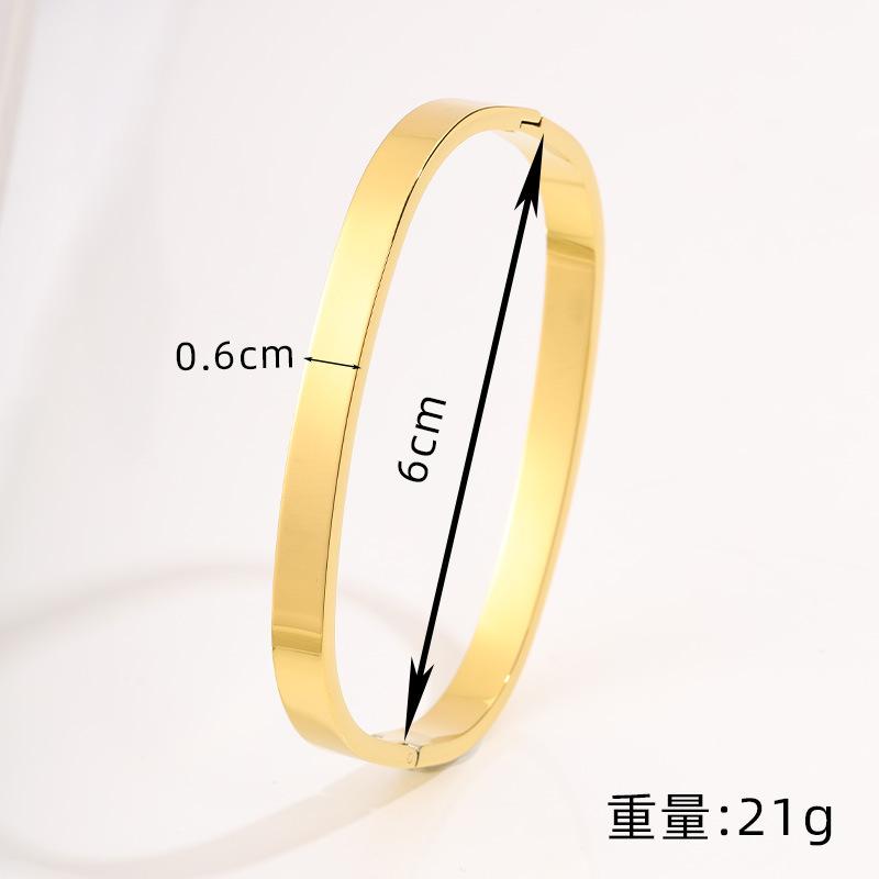 Titanium Steel Smooth Open Square , Simple Light Luxury Plain Ring, Can Take a Bath Without Fading, Custom  