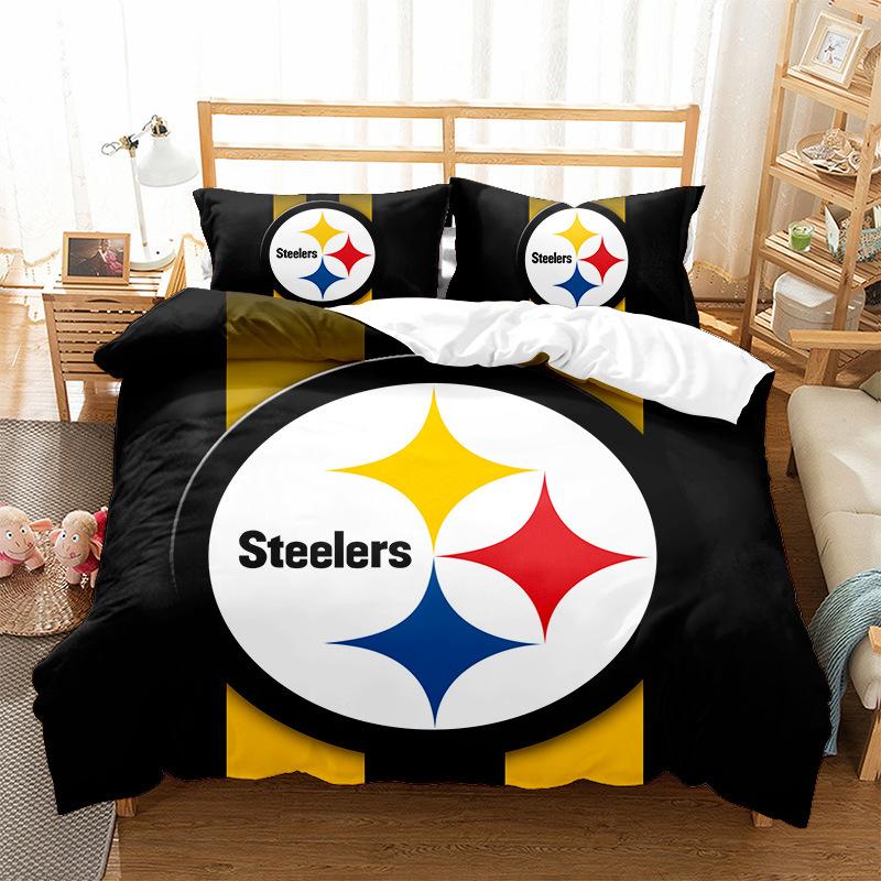Alphanumeric Logo Digital Printing Quilt Cover Pillowcase Bed Three-Piece Set