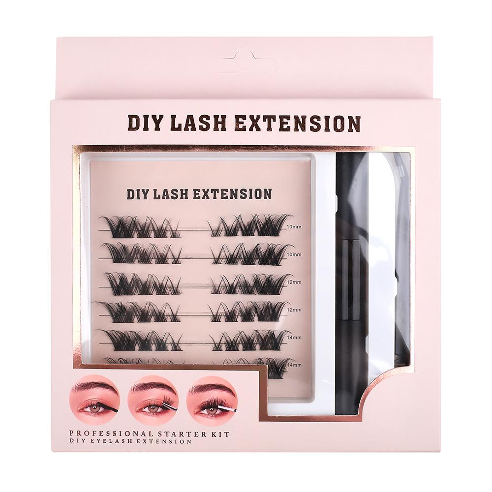 Hot Melt Multi-Hair Segmented Double-Head Eyelash Glue Self-Grafting Single Tuft Eyelash Set