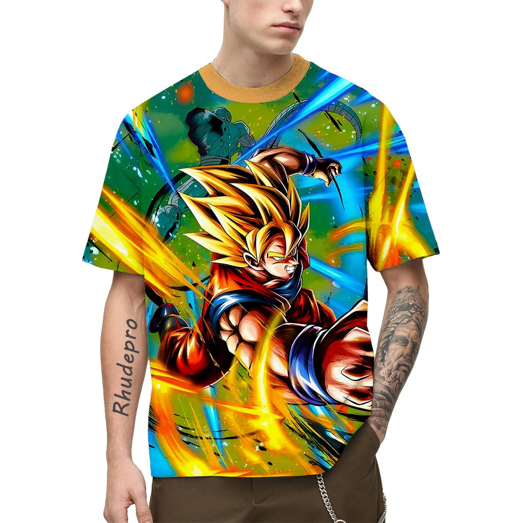 2024 Summer Men New Hot Anime Goku Vegeta All Over Print Cosplay Men Street T-Shirts Unisex Top Short Sleeve