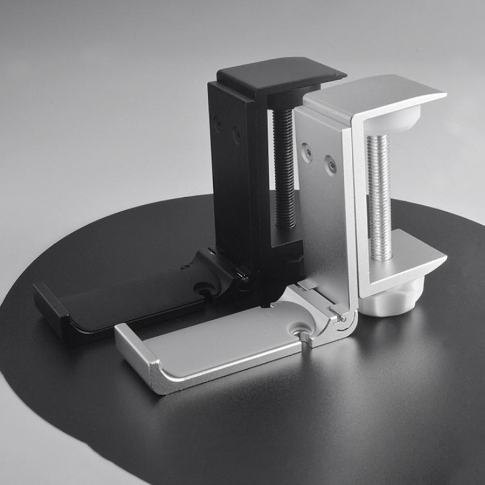 Foldable Headset Rest with Adjustable Clamp Under Desk Earphone Stand Metal Earphone Hanger for Gaming PC Accessories