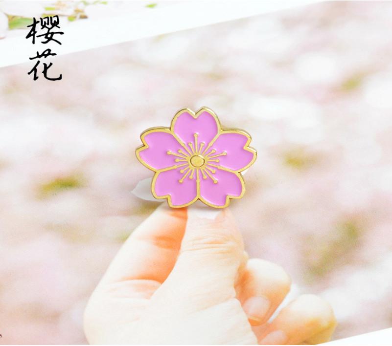 Creative Cartoon Cherry Blossom Alloy Brooch For Fashionable Floral Decoration