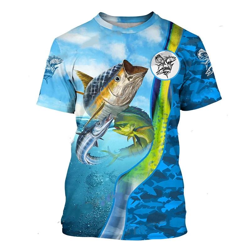Summer New Fishing Custom Name 3D Printing Men's Fashion T-shirt Summer Unisex Casual Short Sleeve T-shirt