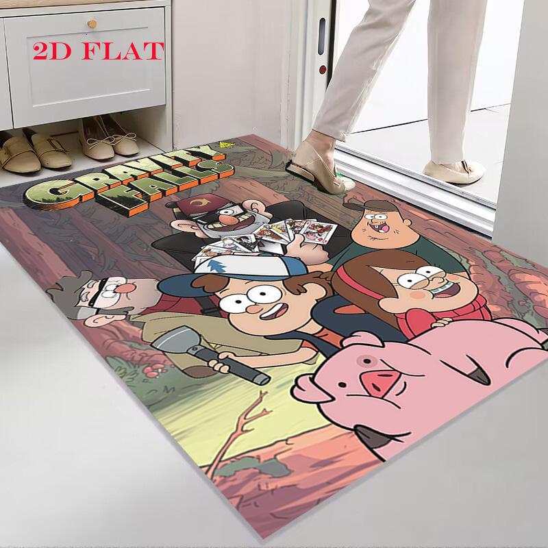 Cute Gravity Falls Carpet Rug for Living Room Bedroom Home Sofa Decoration,Kids play Nonslip Floor Mat
