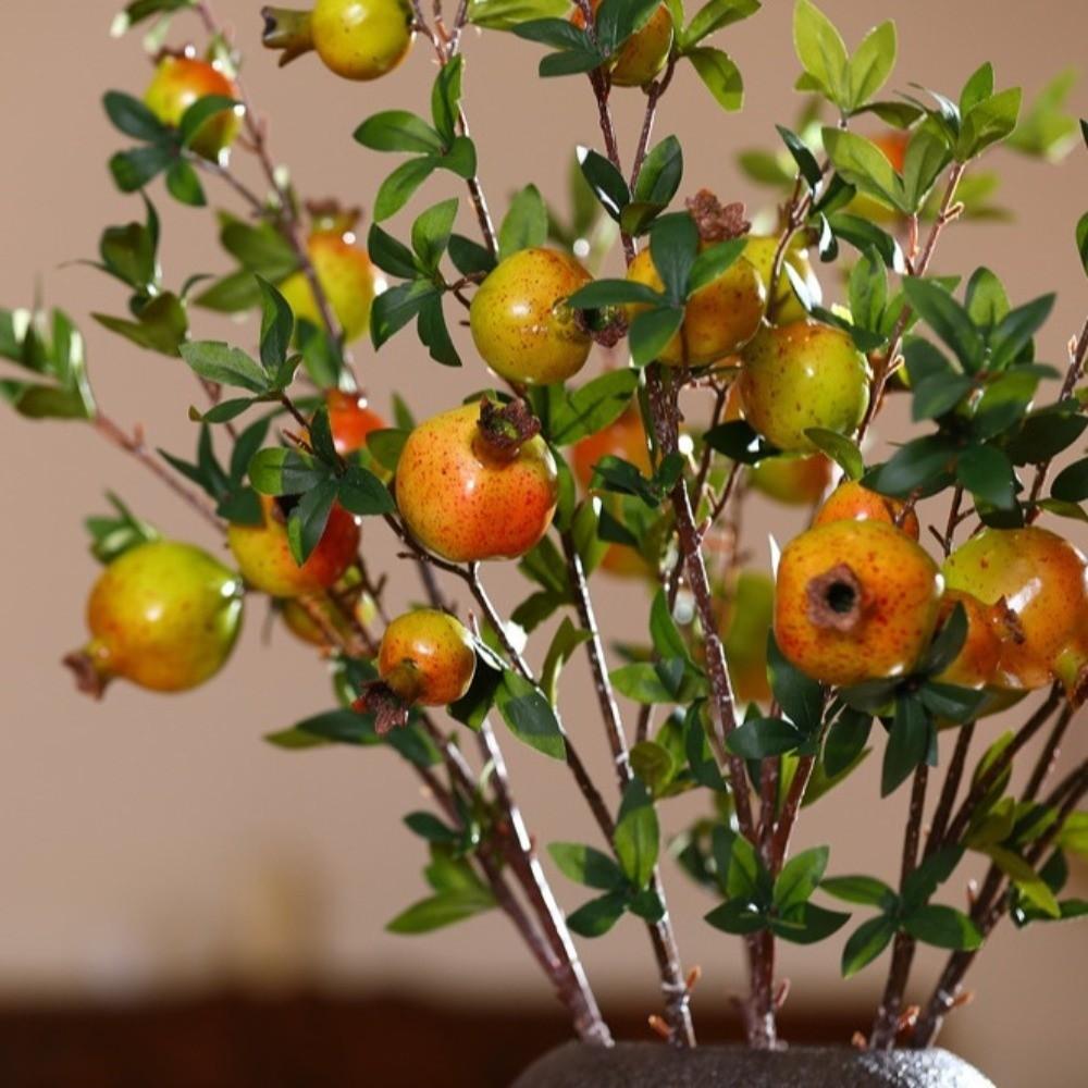 DIY Simulation Pomegranate Fruit 6-Fruit Fake Plants Simulation Foam Fruit Tree Living Room