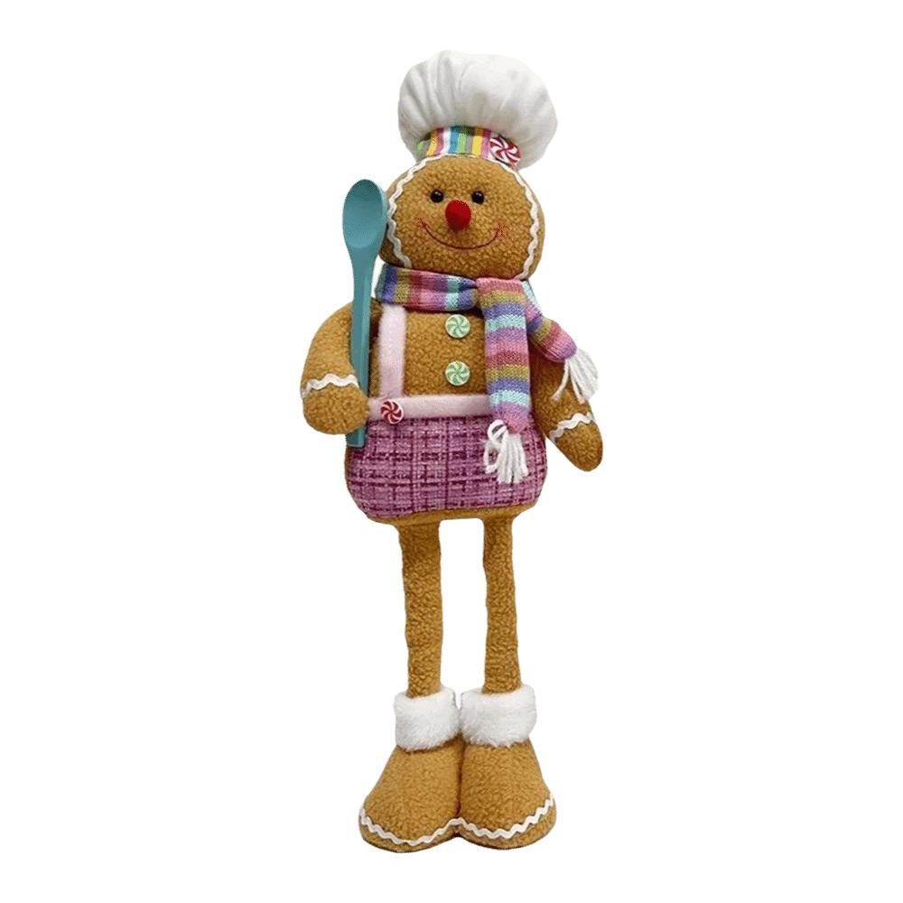 Stretch Legs Gingerbread Man Plush Ornament Biscuit Man Christmas Decor Desktop Decoration