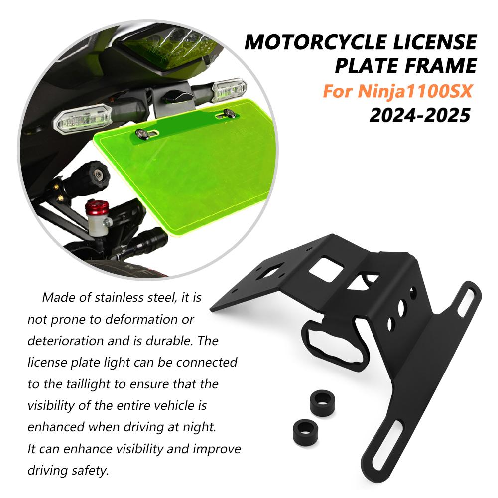 For Ninja 1100SX 2025 2024 Tail Tidy Fender Eliminator Short Rear TAIL License Plate Bracket Registration Number Frame