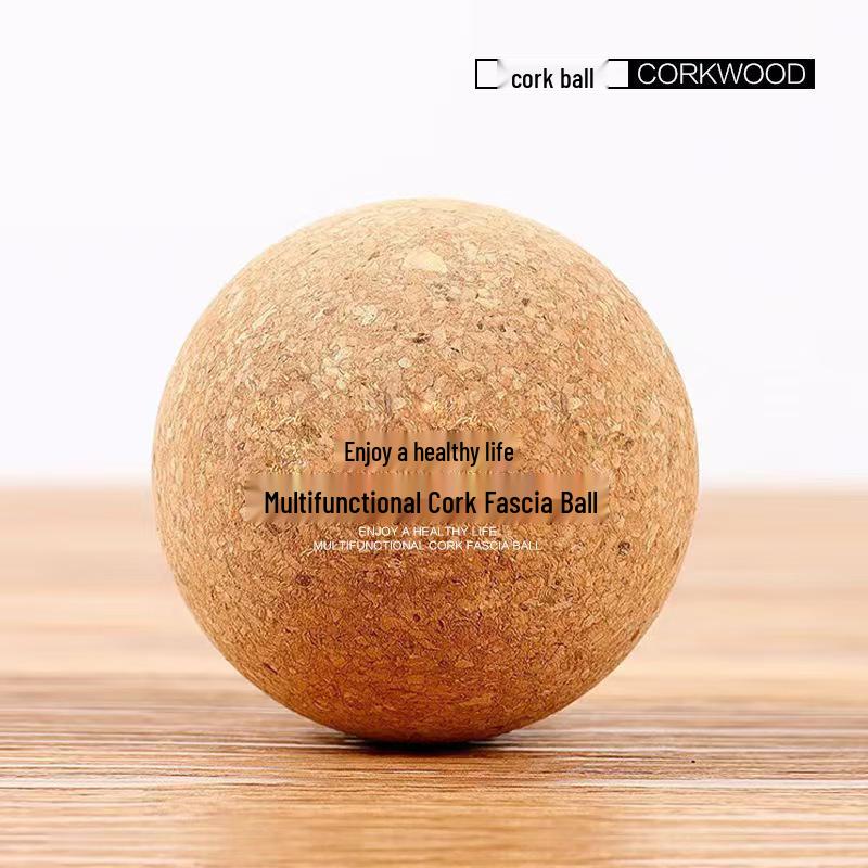 

Cork Yoga Massage Ball - High & Low Density, Holeless Round Virgin Wood