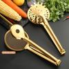 Stainless Steel Golden Mesh Food Tong Frying Oil Strainer Steak BBQ Clip Filter Spoon Colander Kitchen Utensils