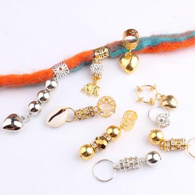 5 Pcs Gold Silver Hair Ring Braid Dreadlocks Bead Hair Cuffs Dread Tube Charm Reggae Braid Accessories Extension