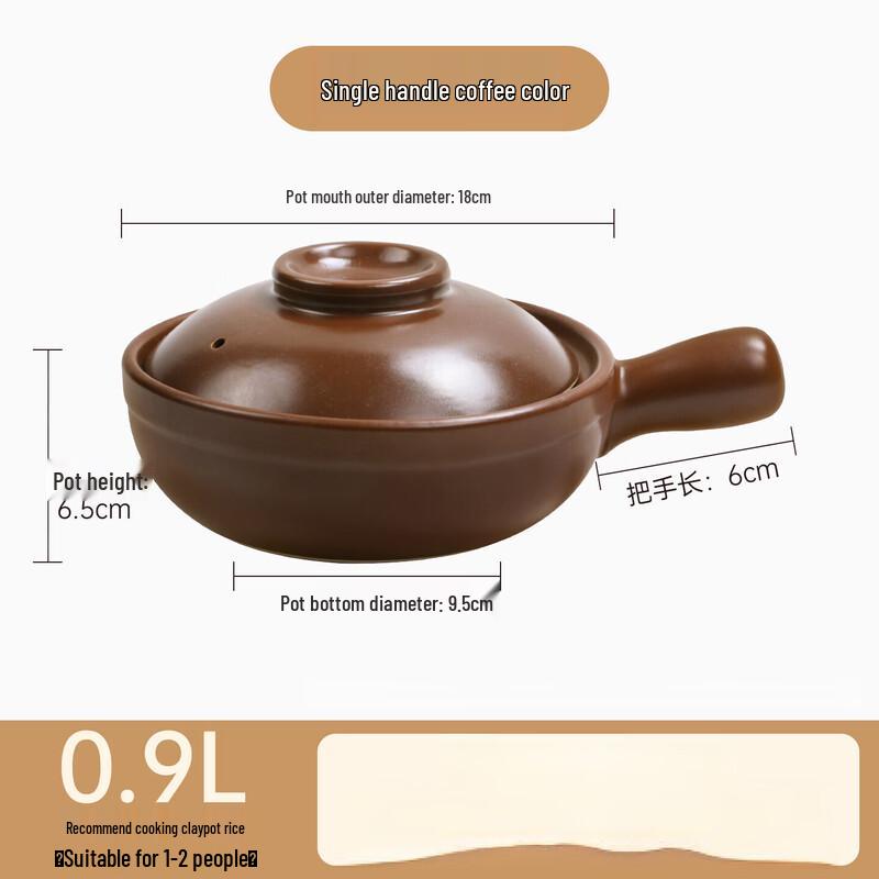 ZISIZ Small Ceramic Claypot with Single Handle