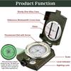 Vintage Professional Metal Compass with Aluminum Case for Hiking and Climbing