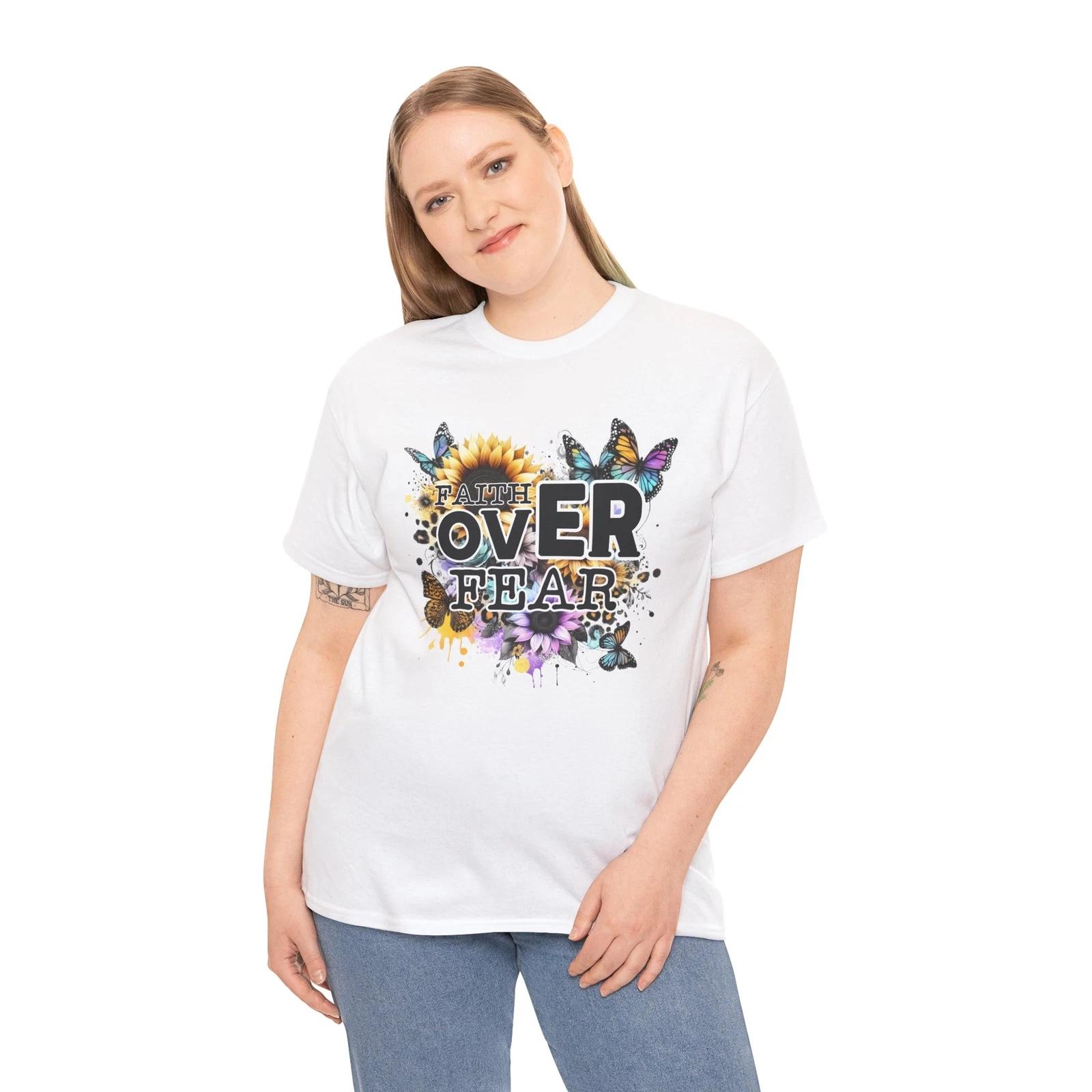 

Faith Over Fear Flower TShirt - Chic Flower Tee for Botanical Art Nature Lovers 3XL