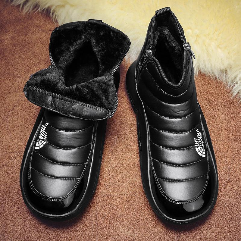 Winter Outdoor Herren Samt Plateau Schuhe Mode Fuß Freizeit Schneestiefel Jung und Jung Verdickt Warm High-Top Schuhe