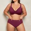 Plus Size Underwire Bra and Panty Set - No Sponge, Thin & Comfortable Large Cup