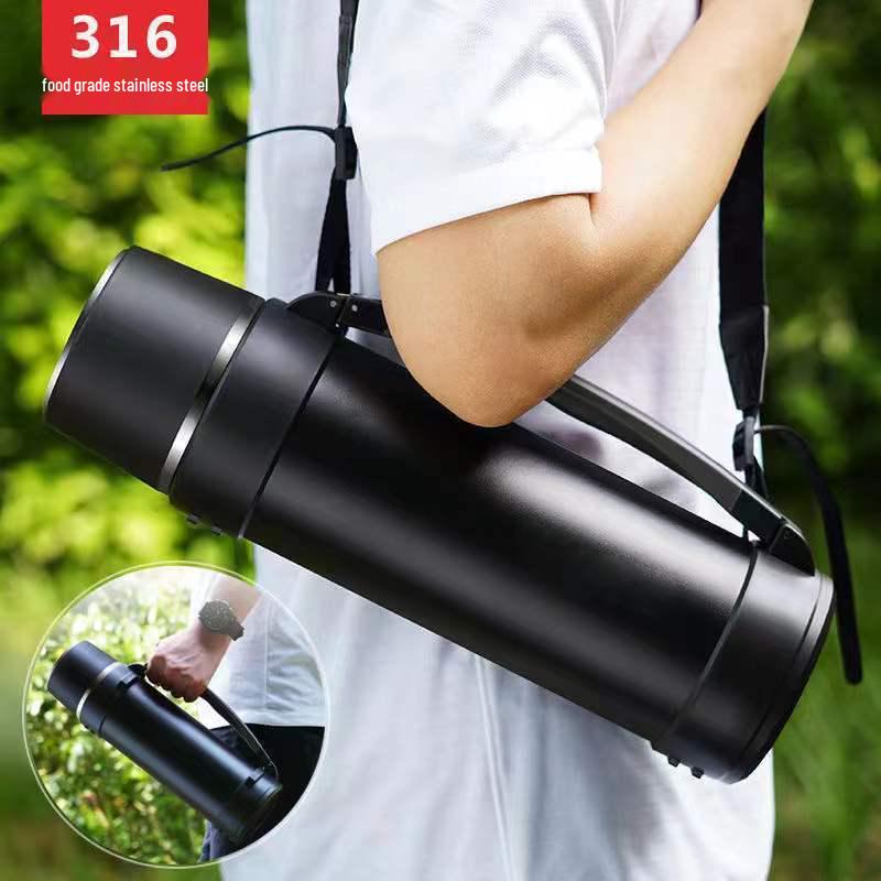316 Stainless Steel Insulated 2L Travel Thermos - Portable Outdoor Water Bottle