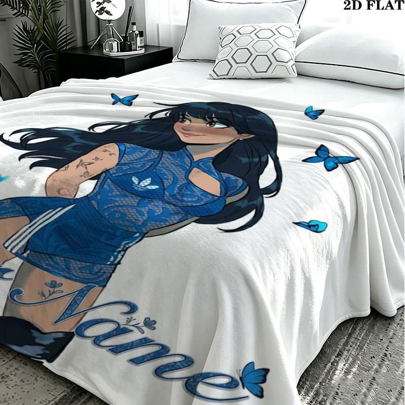 1PC Aitana Custom Name Patterned Flannel Blanket Suitable For All Seasons for Home Decor Warmth and Comfort Gifts Holiday Present